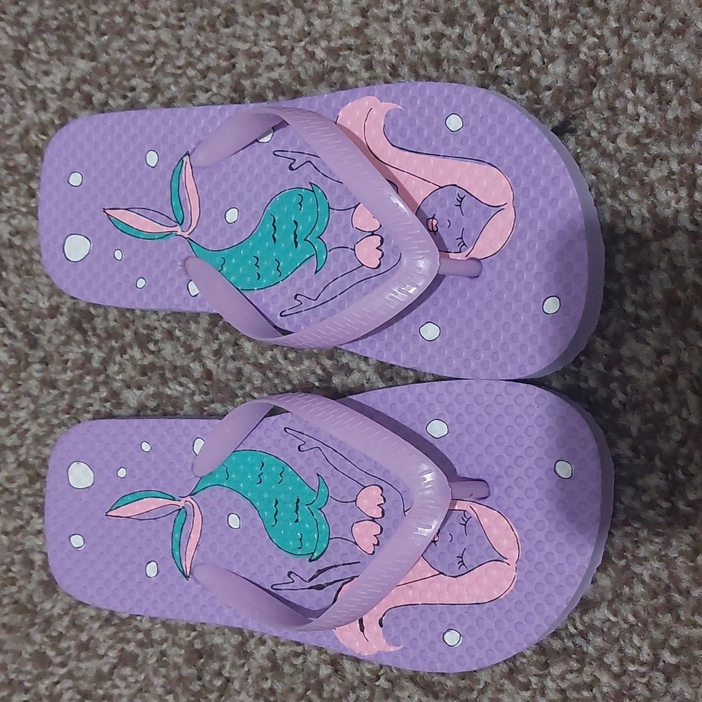Purple Mermaid Flip Flops